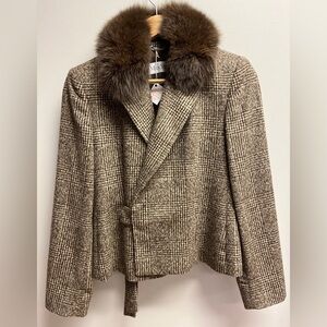Maxmara Cropped Jacket with Fur collar